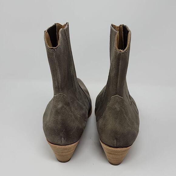 Free People New Frontier Green Suede Western Booties Size 10 - Picture 4 of 7